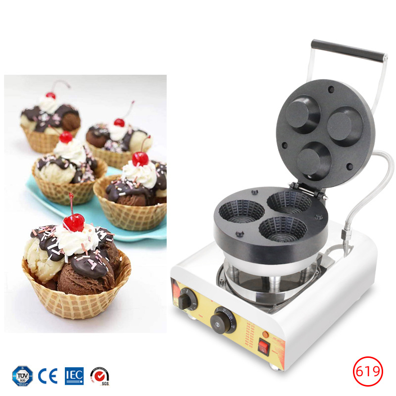 상업용 3구 아이스크림 와플 콘 메이커 아이스크림 와플 - Mini Waffle Maker Machine 리뷰 및 가격