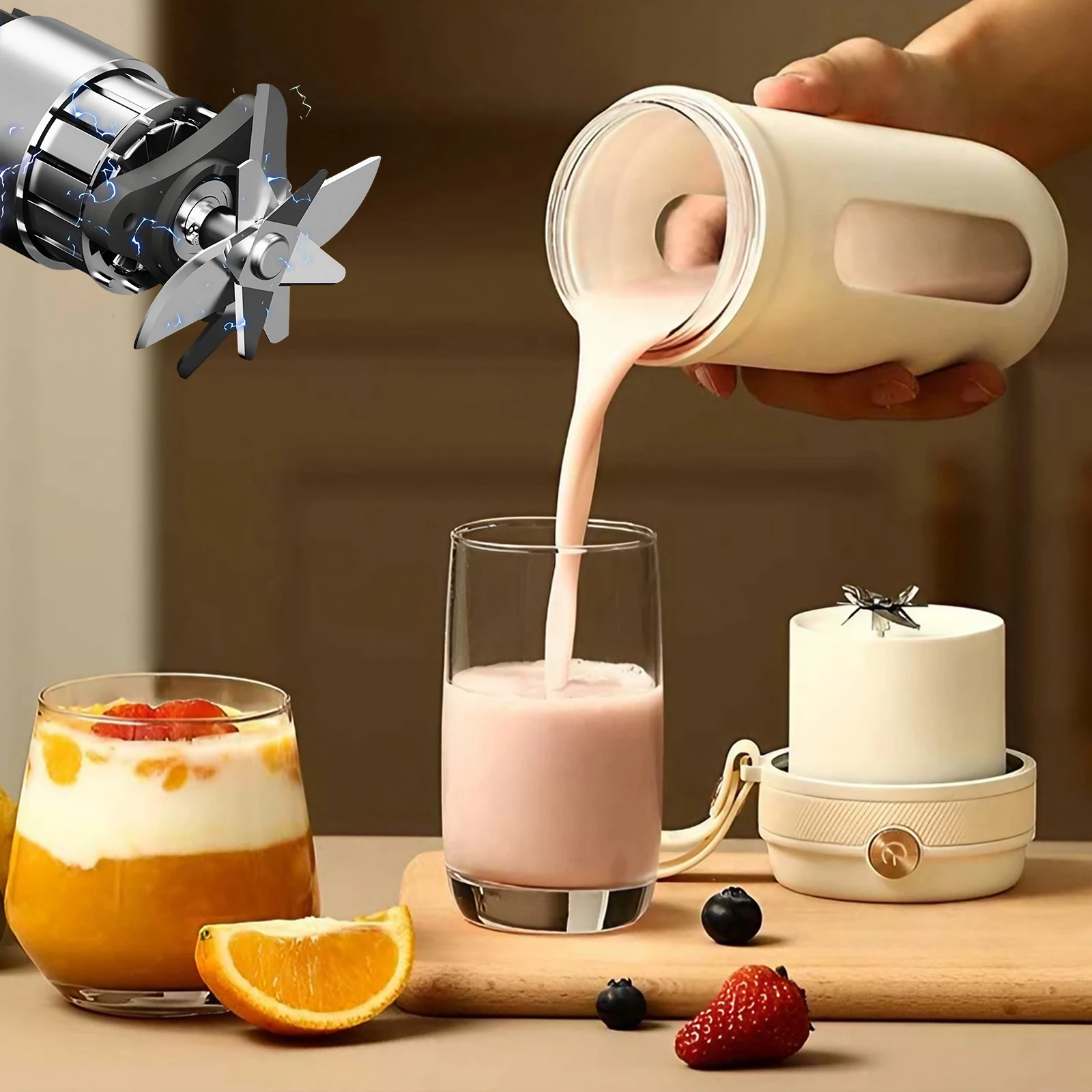 USB 충전식 전기 주스 컵, 분리 가능한 빨대가 있는 - Portable Blender Usb Rechargeable 리뷰 및 가격