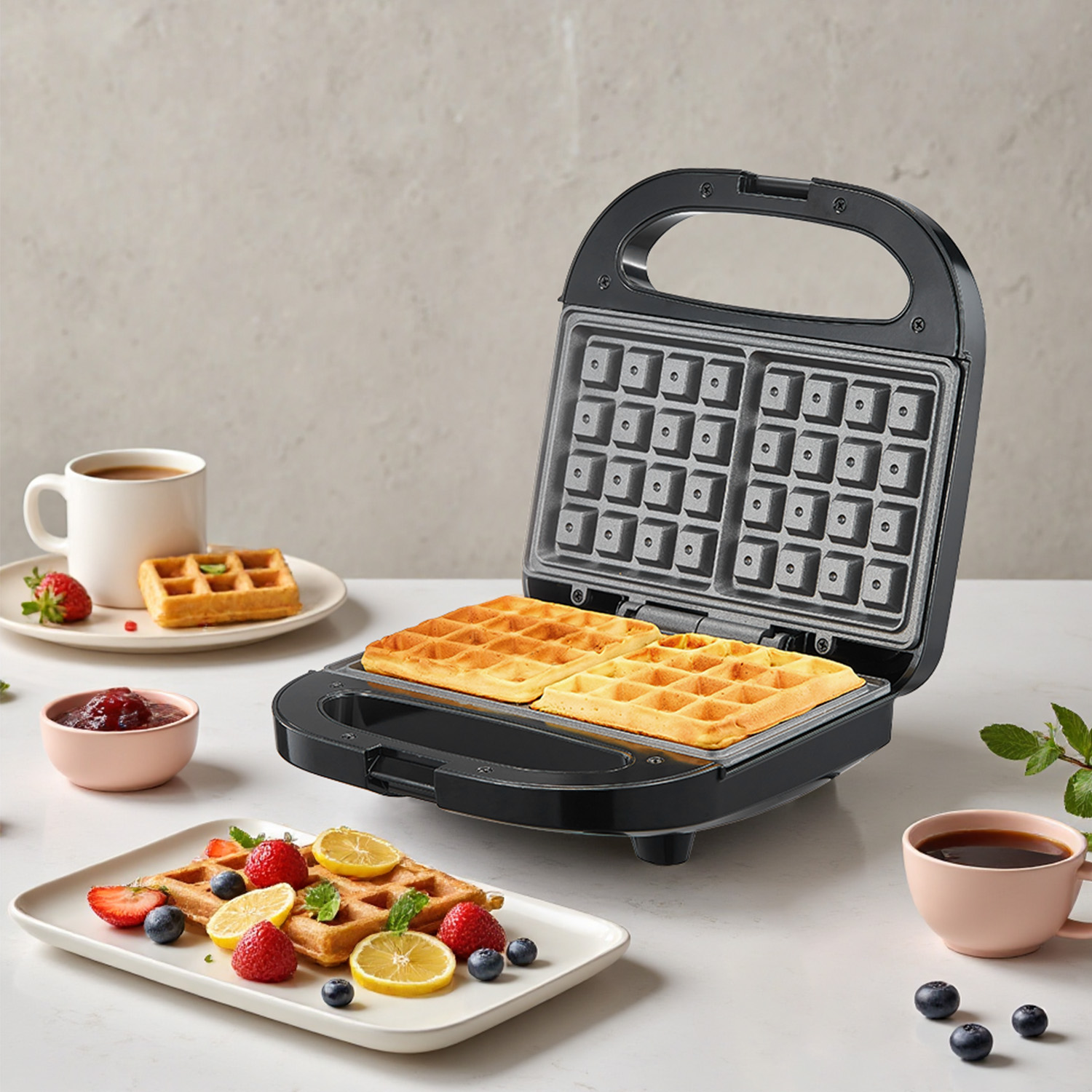 2슬라이스 벨기에 와플 메이커, 논스틱 플레이트, LE - Mini Waffle Maker Machine 리뷰 및 가격