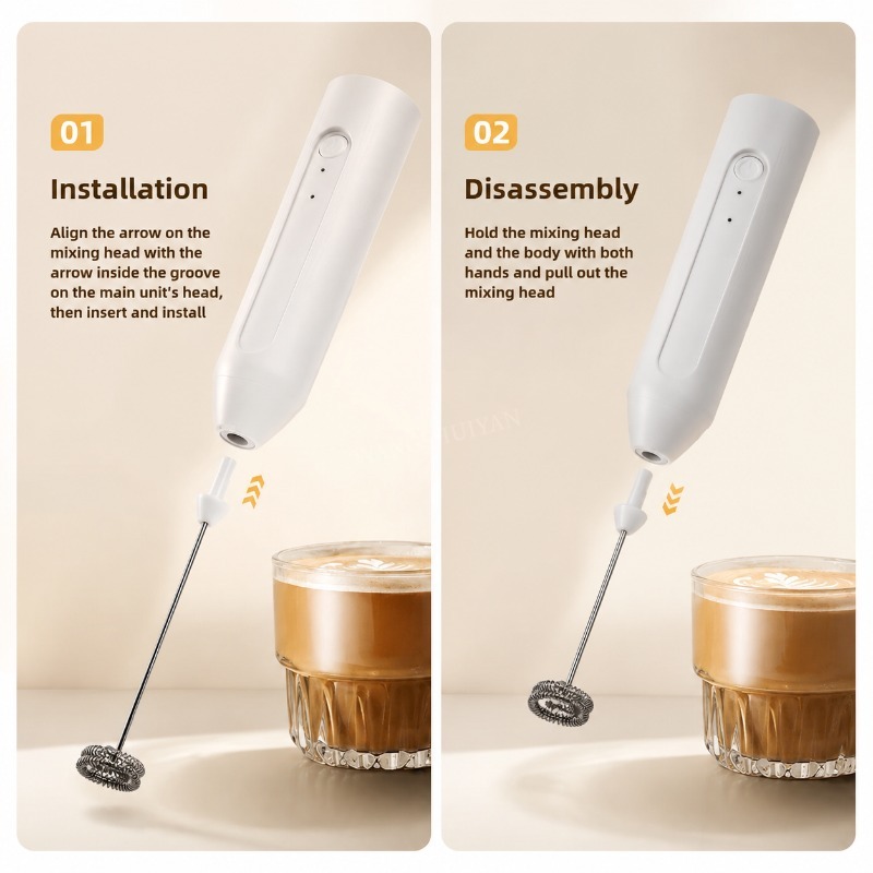 미니 우유 거품기 USB 충전식 3단 속도 조절 거품  - Electric Milk Frother Handheld 리뷰 및 가격